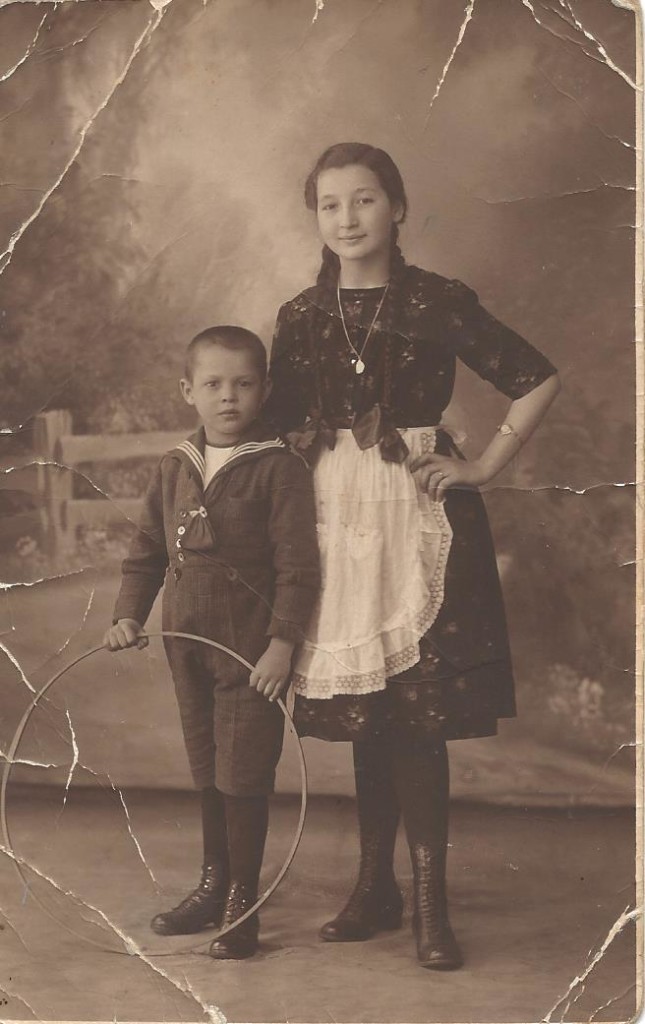 Pearl Goldhaber (12 years old) and Pinchas Podhorzer